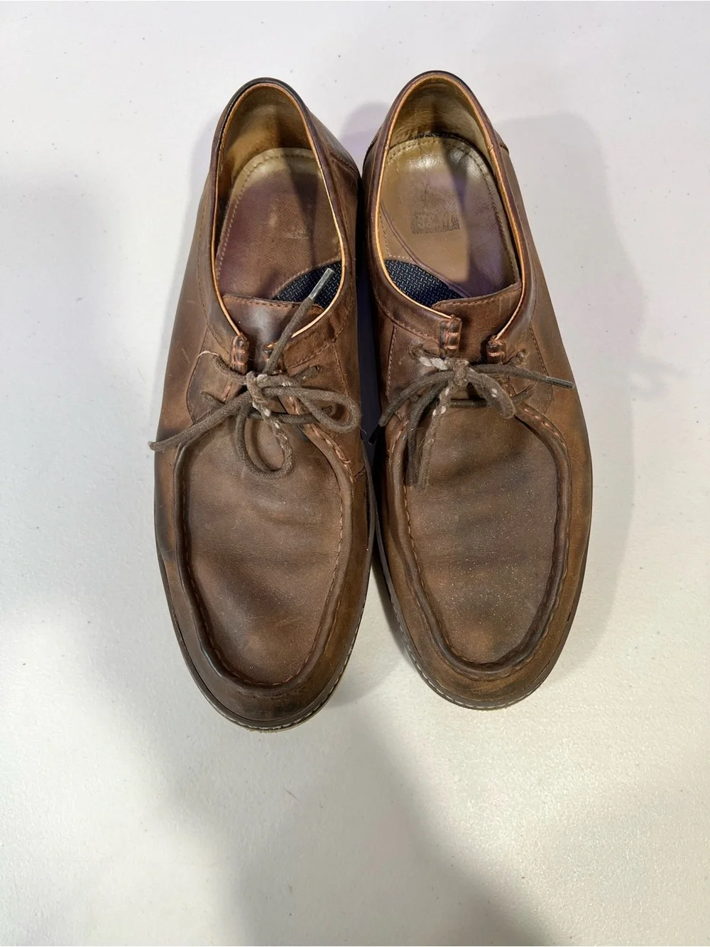 Men's Johnson and Murphy Brown Leather Casual Lace-Up Boat Shoes
